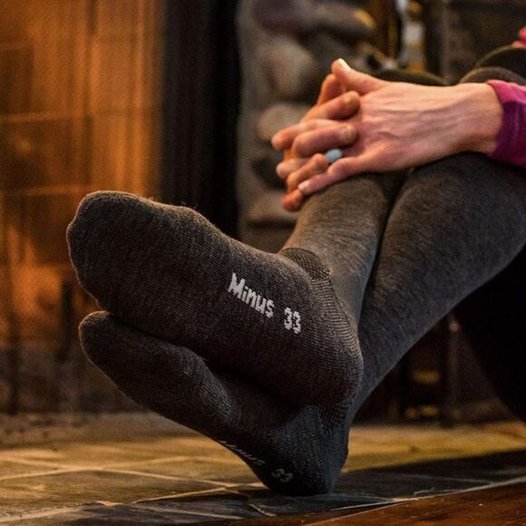 Minus33 Merino Wool Ski and‎ Snowboard Sock Heather Grey NWT in packaging - Picture 4 of 8